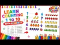 Learn Counting 1 to 10 with Fruits Coloring Easy Math for Kids Learn Colors CoCo Colors