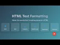 HTML Text Formatting Tutorial Bold Italic Underline More