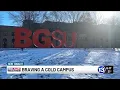 Braving a cold campus