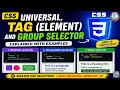 Universal Tag Element Group Selector in CSS CSS Selectors Tutorial
