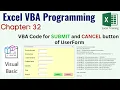 VBA Code for the SUBMIT and CLEAR Button of UserForm