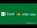 How to Convert Excel to HTML table online