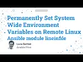 Permanently Set Remote System Wide Environment Variables on Linux - Ansible module lineinfile
