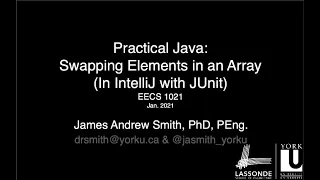 Practical Java Swapping Elements in an Array in IntelliJ