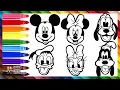 Download Lagu Drawing And Coloring Mickey Mouse And His Friends ❤️⚫⚫🎀🐭🐶🦆 Drawings For Kids