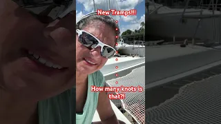 Roam is getting fresh new tramps!! So many knots! #catamaran #boatlife #nautitech #sailingroam