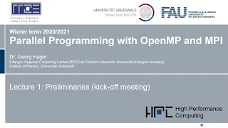 Parallel Programming 2020 Lecture 1 - Kick-Off