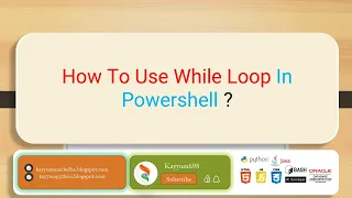 How To Use While Loop In Powershell