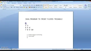 10 Write a java program to print floyds triangle