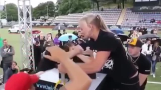 mixed arm wrestling competition female vs men