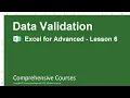 Data Validation - Excel for Advanced