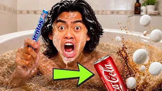 EXPERIMENT: Bathtub Full of Coke + Mentos! Let's See What Happens!