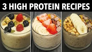 High Protein Overnight Oats | Healthy Oats Breakfast | Protein Rich Breakfast Recipes | Oats Recipes