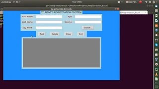 Portfolio 001 - python3 Tkinter and openpyxl sample registration system