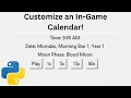 Python Tkinter Tutorial How to Customize an In Game Calendar with CQCalendar