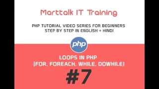 PHP Tutorial for Beginners Full Eng Hin 7 PHP LOOPS for foreach while dowhile