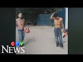 Bloodied men carrying chainsaws arrested at a popular Toronto beach
