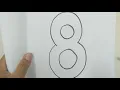 Identify Number 8 Counting the object and colouring numeral 8