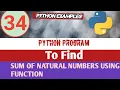 Python Program Find Sum of Natural Numbers in Given range Using Function Python Examples