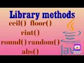 LIBRARY METHODS ceil floor rint round random abs ICSE CLASS 9 10