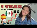1 YEAR Spanish Progress Beginner A1 to Upper Intermediate B2 Timelapse