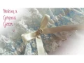Personalised Wedding Garter blue ivory Nottingham lace