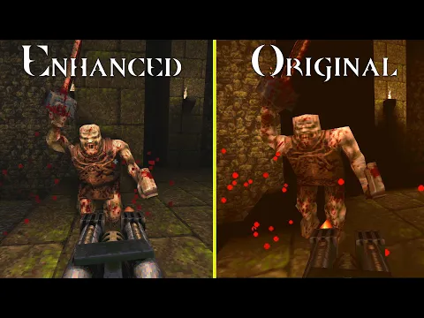 Quake Enhanced vs Original Graphics Comparison