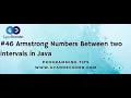 Armstrong Numbers Between two intervals in Java
