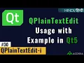 QPlainTextEdit Example i How to use QPlainTextEdit in Qt5 Qt C Tutorial