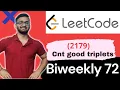 2179 Count Good Triplets in an Array Biweekly Contest 72 Leetcode 2179 PDS approach