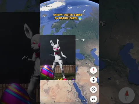 Creepy Easter Bunny caught on google earth?! #earthsecret377 #googleearth #googlemaps