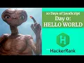 Day 0 Hello World - HACKERRANK