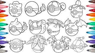 Coloring Gen 1 Starter Poké Balls! Bulbasaur, Charizard, Blastoise & Mega Evolutions