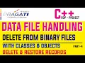 C Data File Handling - Delete from binary file using classes objects Part-4