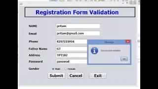 Registration Form Validation In java Netbeans with Regular Expression