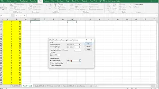 Excel - Independent samples Welch t test via data analysis