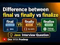 Java Interview Question final vs finally vs finalize Explained