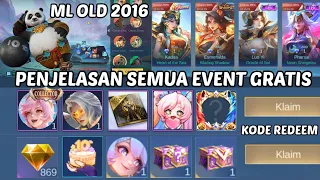 KODE REDEEM & PENJELASAN SEMUA EVENT ANNIVERSARY 10 TH GRATIS ! MOBILE LEGEND OLD 2016 ! DM KUNING