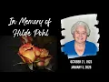 Funeral Hilde Pohl - January 13 2026