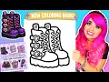 Coloring My NEW Cozy K-Pop Idol Coloring Book Platform Boots Page Prismacolor Art Markers