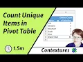 Count Unique Distinct Items in Excel Pivot Table