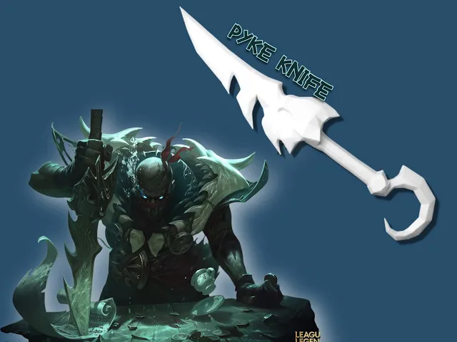 League of Legends Pyke Knife/dagger STL • 3D Printable Cosplay Weapon • LOL Prop File video thumbnail