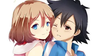 ash x sarena ash sarena love pikachu pokemon love couple kiss para samsung