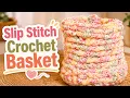 Left Hand How to Slip Stitch A Crochet Basket Tutorial
