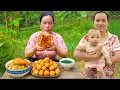 Download Lagu How to Harvest \u0026 Cook Rice: Making Crispy Fried Rice Balls \u0026 Delicious Bamboo Shoot Chicken Soup
