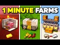 10 EASY FARMS you can build in JUST 1 MINUTE Minecraft 1 1