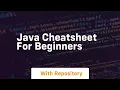 Java cheatsheet for beginners