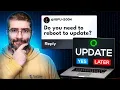 What happens when I reboot a system that has received KernelCare updates Q A Series
