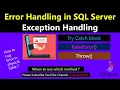 Error handling in SQL Server Try Catch Block RaisError Throw