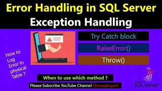 Error handling in SQL Server Try Catch Block RaisError Throw